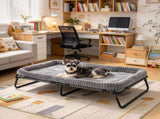 Large Elevated Dog Bed, Raised Outdoor Pet Cot with Removable Pad, Portable Metal Frame for XL 02756546