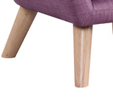 Fenix 19.5"W Pink Linen Kids Chair with Button Tufted Back and Wooden Legs B061P236756