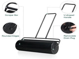 36in Cylindrical Iron Lawn Roller Black 48627172