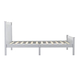 Twin Single-Layer Wooden Bed Vertical Decorative Strips Curved Headboard and Footboard Bed Frame 19973764
