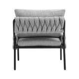 ZNTS Modern Accent Lounge Chair with Braided Upholstery and Metal Frame, Comfortable Armchair for Living W2215P252346