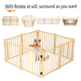 Wooden Freestanding Dog Gates for The House,Dog Gates for Doorways, Stairs,Wood Dog Fences Indoor W2641P296693