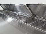 Orikool 93 IN Commercial Pizza Prep Table with a Built-in Refrigerator 30.8 Cu.Ft, Butcher Block W2095126428