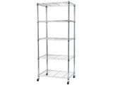 5-Tier NSF Heavy Duty Adjustable Storage Metal Rack with Wheels & Shelf Liners Ideal for Garage, 27377485