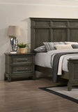 Contemporary 1pc Nightstand Gray Color Solid Wood Veneer Pewter Bar Pulls Crown Molding Details B011131274