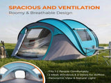 4 Person Pop Up Tent for Camping, Waterproof Instant Family Tent with Front Awning, Automatic Tent 87386314