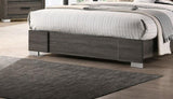 ZNTS Contemporary Grey Finish Unique Queen Size Bed 1pc Bedroom Furniture Unique Lines Headboard Wooden B011P155467