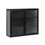27.56"Glass Doors Modern Two-door Wall Cabinet with Featuring Three-tier Storage for Entryway Living W757119327