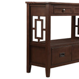 36'' Farmhouse Pine Wood Console Table Entry Sofa Table with 4 Drawers & 1 Storage Shelf for W120290510