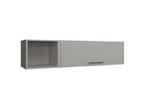 Wall Shelf 14.9" H, with 1 Door and 3 Shelves, Smokey Gray B097P250878