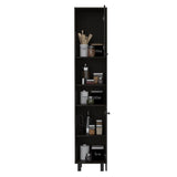 Hobart Pantry, Three Interior Shelves, Two Shelves, Two Cabinets -Black B20091870