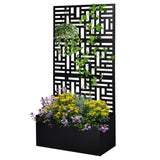 Metal Garden Bed with Trellis, 70 Inch Height Metal Planter Box with Trellis, Garden Box for 60517472