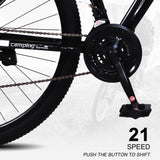ZNTS CamPingSurvivals 29in 21 Speed Load Bearing 150kg High Carbon Steel Mountain Bike Black 89131458