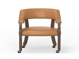 Gorman Dining and Game Chair in Walnut with Saddle Faux Leather B050P412223