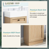 18.5" Bathroom Vanity with Reversible Resin Sink, MDF Cabinet with Adjustable Shelf and Elegant Zinc N729P285512N