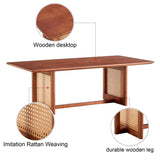 Chinese style log wind Imitation rattan Walnut color tea rectangular solid wood coffee low W1151P154605