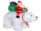 6ft 15W 7pcs LED Lights Santa Claus Rides Polar Bear Garden Santa Claus Decoration 07964549