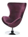 ZNTS Purple Flannelette Fabric Accent Chair w Ottoman Contemporary Modern Living Room Furniture Chic High B011P214555