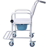 4 in 1 Bedside Commode Chair, Transport Shower Wheelchair Toilet Rolling Transport Chair with 4 22403642