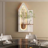 Adjustable 3-Color LED Sandstone Wall Decor with Simulated Green Plants - 3D Art Sculpture, Glass W2700P313032