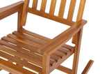 ZNTS Acacia Indoor Rocking Chair, Outdoor Solid Wood Patio Furniture New Style Light Brown 24467314