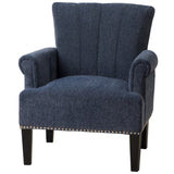 ZNTS Accent Rivet Tufted Polyester Armchair ,Navy Blue PP212520AAW