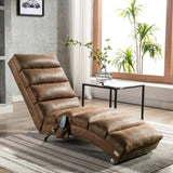 COOLMORE Linen Massage Chaise Lounge Indoor with Remote Control,Ergonomic Electric Massage Long W395P184846