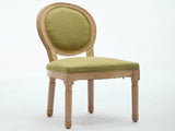 A&A Furniture,French Style Solid Wood Frame Antique Painting Linen Fabric Back Dining Chair,Set of W1143P323333