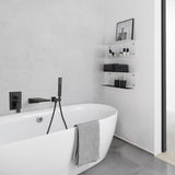 ZNTS Modern Style matte black Wall Mount Tub Filler Bathroom Bathtub Faucet Shower Set W121984826