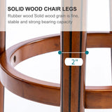 Seat Height 29.5'' Wooden Swivel Barstool 360 Degrees Swivel Barstools Chair for Home Kitchen W2195135472