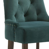 Green and Weathered Oak Tufted Back Side Chairs B062P182746