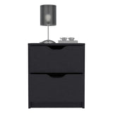 Basilea 2 Drawers Nightstand , End Table, Side Table Pull Out System -Black B20092138