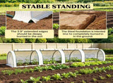 White Portable 13' L x 3' W x 2.5' H Tunnel Greenhouse Garden Grow Tent with 4 Zipper Doors, 31842948