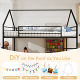 Metal Twin over Twin Bunk Bed/ Heavy-duty Sturdy Metal/ Noise Reduced/ Safety Guardrail/No Box W1935P330797