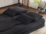 Queen Size Sofa Bed, Chenille Futon Sofa Couch, High-Density Foam Convertible Sleeper Sofa, W1829P280218