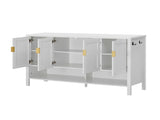 U_STYLE 55.1'' Storage Sideboard with 4-Doors,Multi Functional Buffet with Open Shelf and 2-Tiers N711P345165K