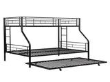 Twin Over Full with trundle Metal Bunk Bed , No Box Spring Needed, Easy Assemble W311P297436