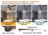 52 Inch Ceiling Fans with Lights Led Remote Control Low Profile Flush Mount for Living Room Bedroom 32111693