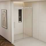 56-60"W x74"H Semi-Frame Single Sliding Shower Door,304 Stainless Steelin Polished Chrome W2965P277274