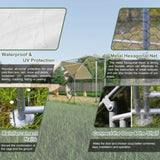 10 ft. x 13 ft. Galvanized Large Metal Walk in Chicken Coop Cage Farm Poultry Run Hutch Hen House 76655870