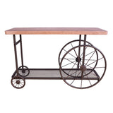 Oak and Antique Grey Sofa Table with Bottom Shelf B062P189205