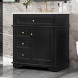 30" Bathroom Vanity with Sink, One Tip-out Drawer, Three Drawers, Door Shelf, Soft Closing Door, N759P227429B
