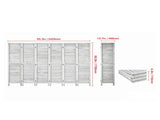 6-Panel Louvered Folding Privacy Screen, Portable Wooden Partition for Room Separation, Home, 00450088