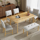 Wooden Dinings Set of 4, Modern Fabric Upholstered Kitchen Sides, Farmhouse Dining Room N752P294998D