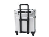 4-in-1 Draw-bar Style Interchangeable Aluminum Rolling Makeup Case Silver 59019860