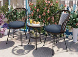 Outdoor Leisure Set, 2 Rattan Single Chairs with A Glass Round Table, Perfectly Suited for N711P256422C