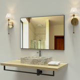36x24 inches Modern Black Bathroom Mirror with Aluminum Frame Vertical or Horizontal Hanging W70837198