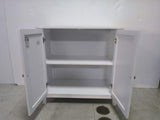 White Double Door Storage, Mid-Century Modern Freestanding Buffet, Bathroom Storage W1706P324561