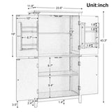 Elegant Bathroom Floor Storage Cabinet, Bathroom Storage Unit, Freestanding Cabinet with 4 Doors, N725P188461K