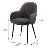 Dark Grey and Black Tufted Back Dining Chairs B062P182736